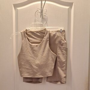 Harmony and BalanceWomen’s 2-Piece Ribbed Tank & Biker Shorts Set